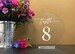 Round Table numbers with stand custom Paint Brush Style Background or clear acrylic wedding table number Wedding Table Décor Modern Weddings