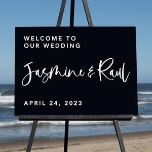 Semi-Custom Wedding Welcome Sign, Create your own Welcome Wedding Sign! Black Acrylic Wedding Sign