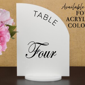 Arch Table numbers with stand custom Acrylic wedding table number Wedding Table Décor Modern Weddings