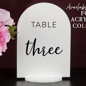 Full Arch Table numbers with stand custom Acrylic wedding table number Wedding Table Décor Modern Weddings