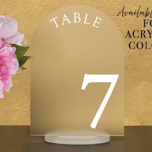 Full Arch Table numbers with stand custom Acrylic wedding table number Wedding Table Décor Modern Weddings