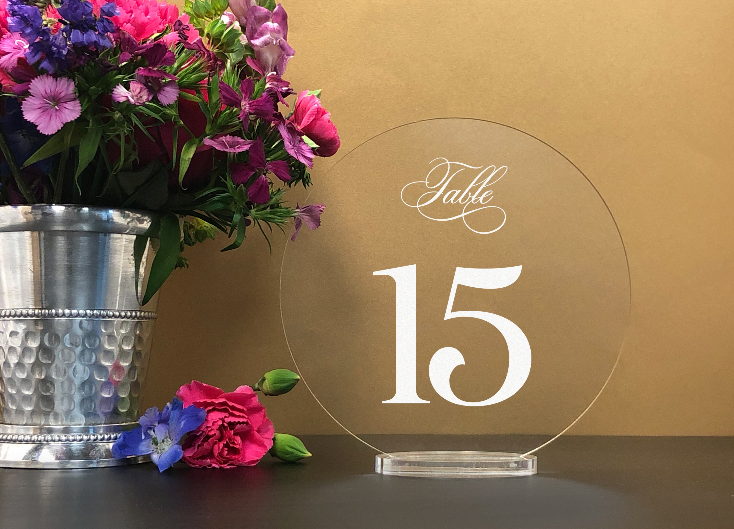 Round Table Numbers With Stand Clear Acrylic Wedding Table Etsy
