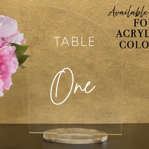 Arch Table numbers with stand custom Acrylic wedding table number Wedding Table Décor Modern Weddings