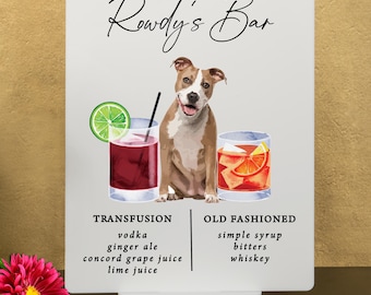 Custom Pet Signature Drinks Bar Sign: Illustrated Wedding Menu Our Signature Drinks! Cocktail Bar Sign for wedding and special events.