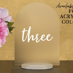 Full Arch Table numbers with stand custom Acrylic wedding table number Wedding Table Décor Modern Weddings