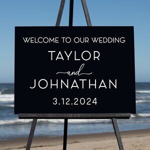 Semi-Custom Wedding Welcome Sign, Create your own Welcome Wedding Sign! Black Acrylic Wedding Sign