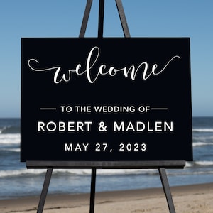 Semi-Custom Wedding Welcome Sign, Create your own Welcome Wedding Sign! Black Acrylic Wedding Sign