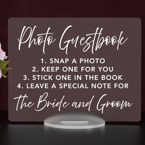 Frosted Acrylic Photo Guestbook Sign: Wedding & Event Decor