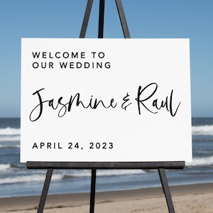 Semi-Custom Wedding Welcome Sign, Create your own Welcome Wedding Sign! Acrylic Wedding Sign - 18"Hx24"W Landscape White Acrylic