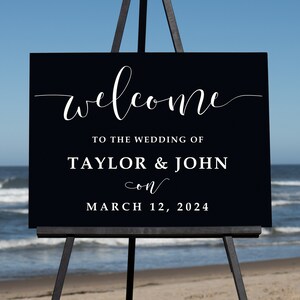 Semi-Custom Wedding Welcome Sign, Create your own Welcome Wedding Sign! Black Acrylic Wedding Sign
