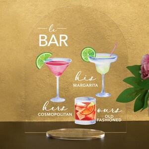 Our Signature Drinks!  Full Arch - Dome Bar Menu Sign, Cocktail Bar Sign for wedding and special events.