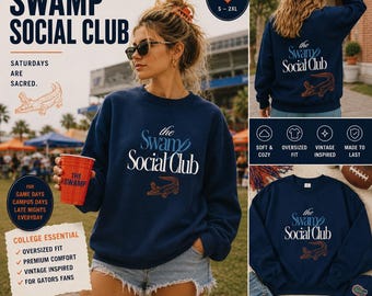 Swamp Social Club Sweatshirt | Retro Collegiate Game Day Pullover