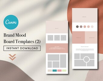 Brand Board Template Canva, Canva Mood Board Template, Branding Mood Board Template, Mini Brand Board Template, Branding Kit Canva
