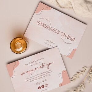 Minimal Thank You Order Cards Business, Custom Thank Your Cards, Aesthetic Thank You Cards, 2 CanvaTemplates, Canva Thank You Cards