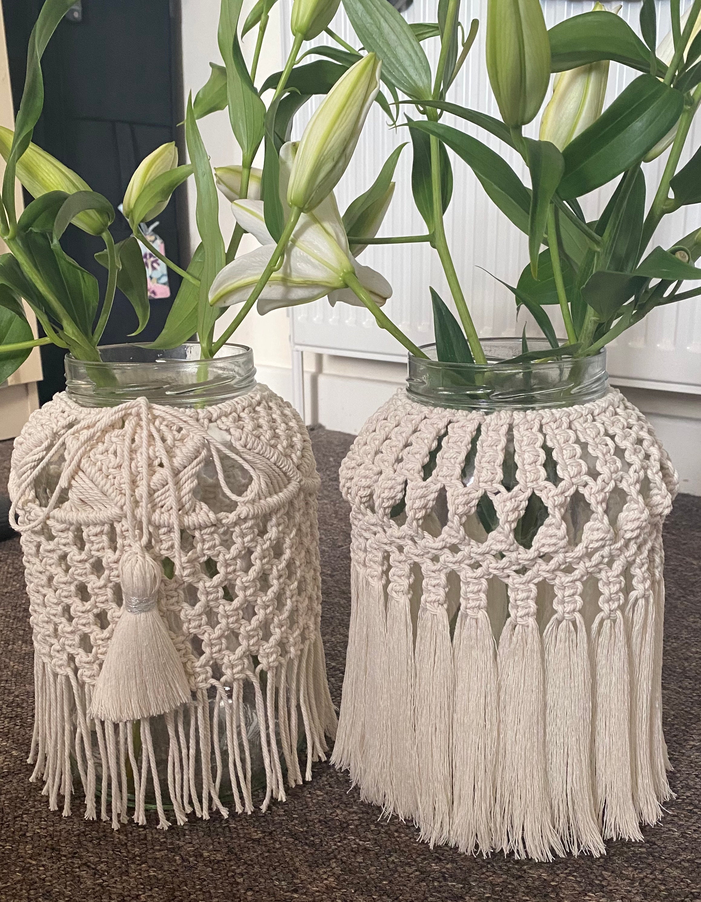 Macrame Jar Vase and Lantern Etsy