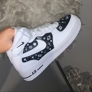 Nike Air Force 1 Mid GALAXY Style Airbrush painted shoes | Etsy nike air force 1 mid damen nachnahme