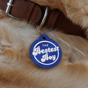 funny dog collar tag, engraved pet tag, custom dog ID tag, personalised dog tag, playful pet tag,  stylish pet accessories, dog safety tag, custom engraved tag, pet identification, unique dog tag, customisable pet tag, pet owner humour