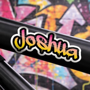 Personalised Graffiti Drip Script Name Sticker | Custom Vinyl Name Decal | Waterproof Kids Name Sticker | Bottle Laptop Bike Helmet Sticker