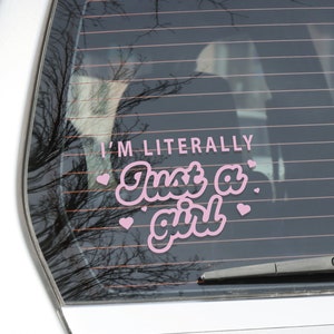 Pink Girly Car Sticker For Car Window Heart Decal Bumper Ca Accessory Y2K Aesthetic Literally Just A Girl