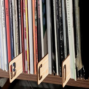 A-Z  Dividers For Vinyl Records - Alphabetical Order, Double Sided, LP Organiser, Album Separator, Storage Label, Retro Accessory