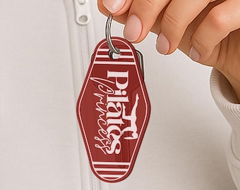 Pilates Princess Keyring – Pilates Pose Design: Motel Style Acrylic Keychain | Pilates Instructor Gifts, Pilates Lover Keyring, Gift for Her