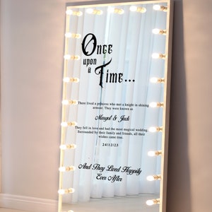 Once Upon A Time - Personalised Wedding Sticker For DIY Wedding Sign/Mirror, Fairytale Theme Wedding Decor, Custom Story Book Sticker Decal