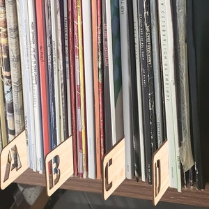 Intercalaires de A à Z pour disques vinyles - Ordre alphabétique, recto-verso, pochette de rangement pour vinyles, séparateur d'albums, étiquette de rangement, accessoire rétro