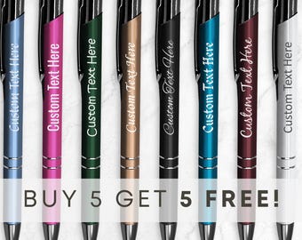 Personalised Engraved Metal Pen - Custom Text Message - Gift - Teacher - BUY 5 GET 5 FREE