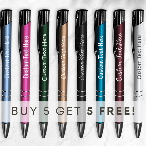 Personalised Engraved Metal Pen - Custom Text Message - Gift - Teacher - BUY 5 GET 5 FREE