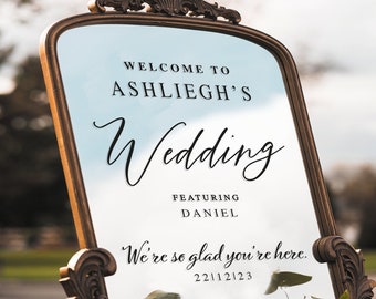 Wedding Featuring Welcome Sign - Personalised Sticker For DIY Welcome Sign, Funny Bride's Wedding, Featuring Wedding Greeting Sign Decal