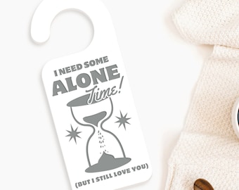 Alone Time Door Hanger: Door Handle Sign, Do Not Disturb, Thoughtful Self-Care Home Accessory, Overstimulation Relief, Mindful Living Decor