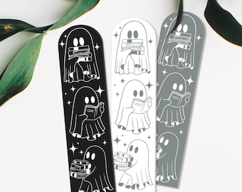 Ghost Bookmark - Acrylic: Engraved Ghost Bookmark Gift, Autumnal, Fall Book Accessory For Book Lovers & Readers, Cute Halloween Book Gift