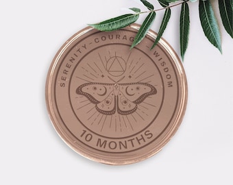Moneda de sobriedad - Mariposa: Ficha de sobriedad personalizada, hito personalizado, chip AA, regalo de sobriedad, recordatorio de recuperación EDC, recuerdo de sobriedad