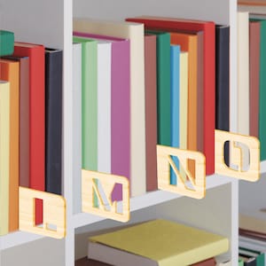 A-Z  Dividers For Books - Alphabetical Order, Wooden Markers, Organise, Book Separator, Storage Label, Book Shelf, Home Libary Gift
