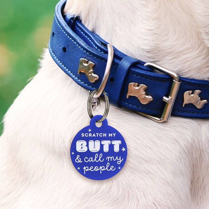 Scratch My Butt - Bubble Dog Tag: Personalised Dog ID Collar Tag, Funny Custom Pet Safety Accessories, New Pet Essentials, Dog Gift afbeelding 4
