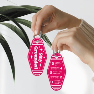 Stay Grounded - Stars Keyring: Acrylic Motel-style Calming Keychain, Daily Well-being, Anxiety Grounding, Mindful Stress relief Gift image 2