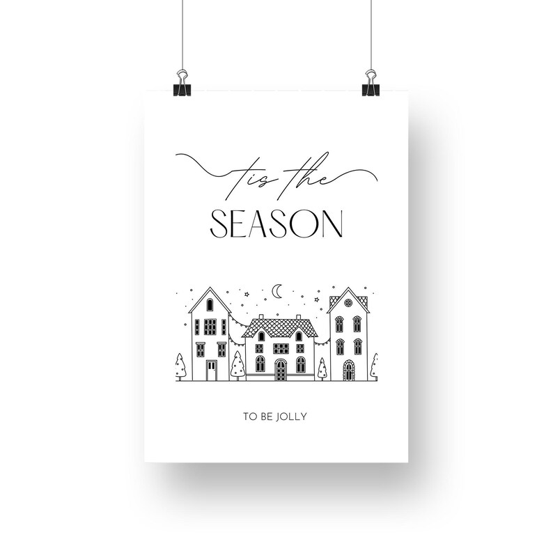 Tis the season - 02: christmas poster, festive holiday wall art, christmas home decor, living room wall art, festive home prints image 5