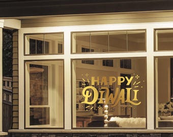 Happy Diwali Sticker - Diwali Home Decor, Window Decoration For Diwali, Happy Diwali Window Sticker, Festival Of Light Display Sticker Decal