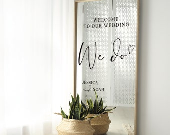 We Do - Wedding Sticker: Vinyl Decal for DIY Wedding Sign, Personalised Wedding Mirror, Custom Sticker For Wedding Party Decor