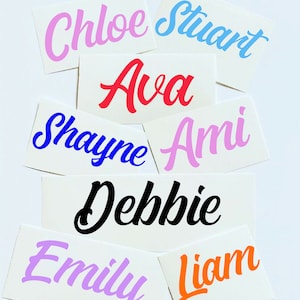 1,3,5,10 Personalised Name Word Stickers / Pantry Kitchen / Labels / Vinyl Decal Glass School Water Bottle Box