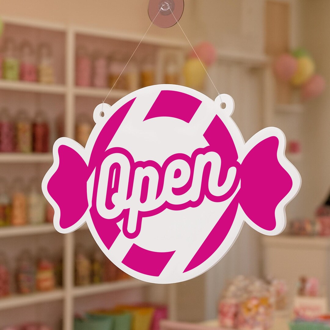 Shop Open & Closed Sign for Sweet Shop – 01: Hanging Door Sign With ...