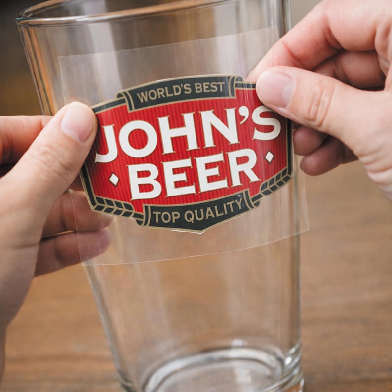 Personalised Beer Glass Sticker | Custom Name Beer Label Decal | Beer Lover Gift | Personalised Bar Sticker | Birthday Glass Gift image 6