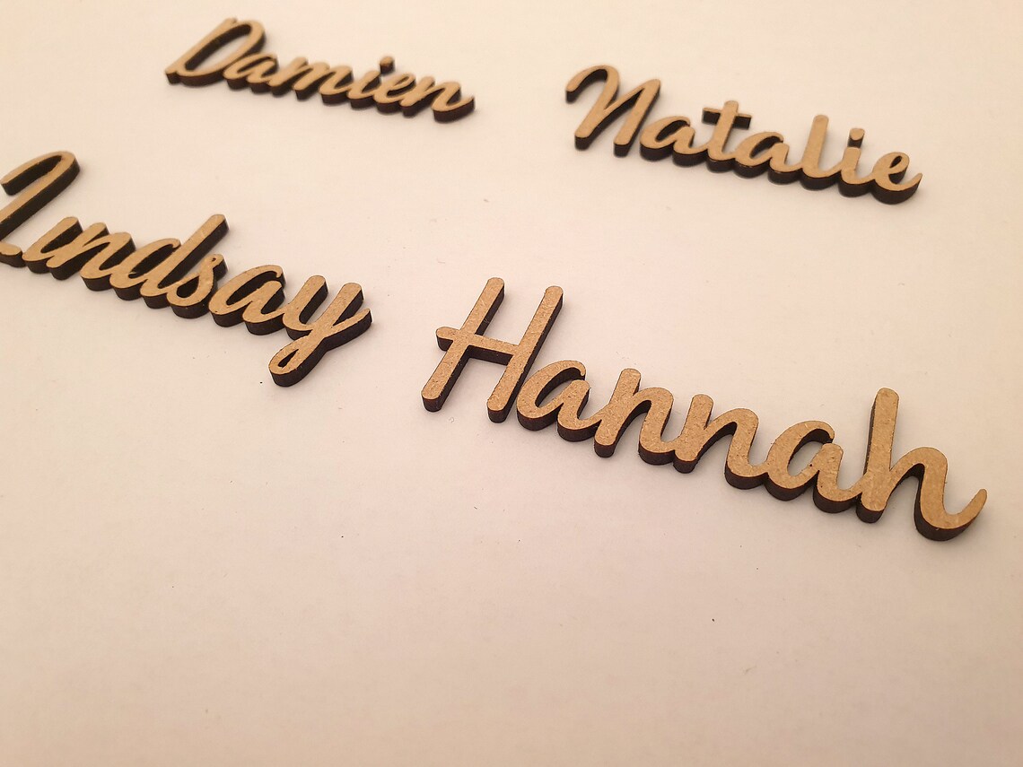 Personalised Wooden Wall Letters / Wall Words / Script Style Wood Names ...