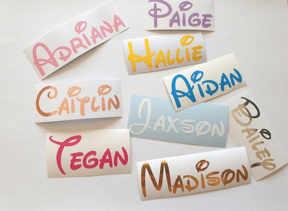 Personalised Disney Vinyl Name Stickers / for Lunch Box Water Bottle Box  Etc / Labels Words Names / Font Decal 