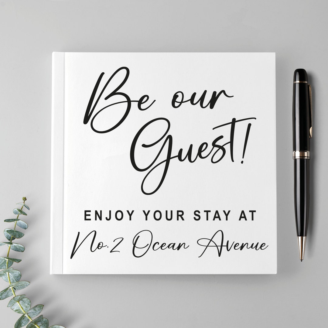 Custom Guest Book Decal - Be Our Guest - Personalised Script Address ...