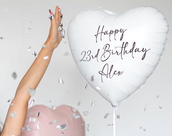 Personalised Birthday Balloon Sticker - Script: Custom Name & Age - DIY Happy Birthday Decal - Custom Party Decoration, Birthday Gift
