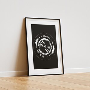 Monster mash - record poster: song inspired prints, fall wall art, spooky vibes print, halloween poster, home decor gift, unique home prints