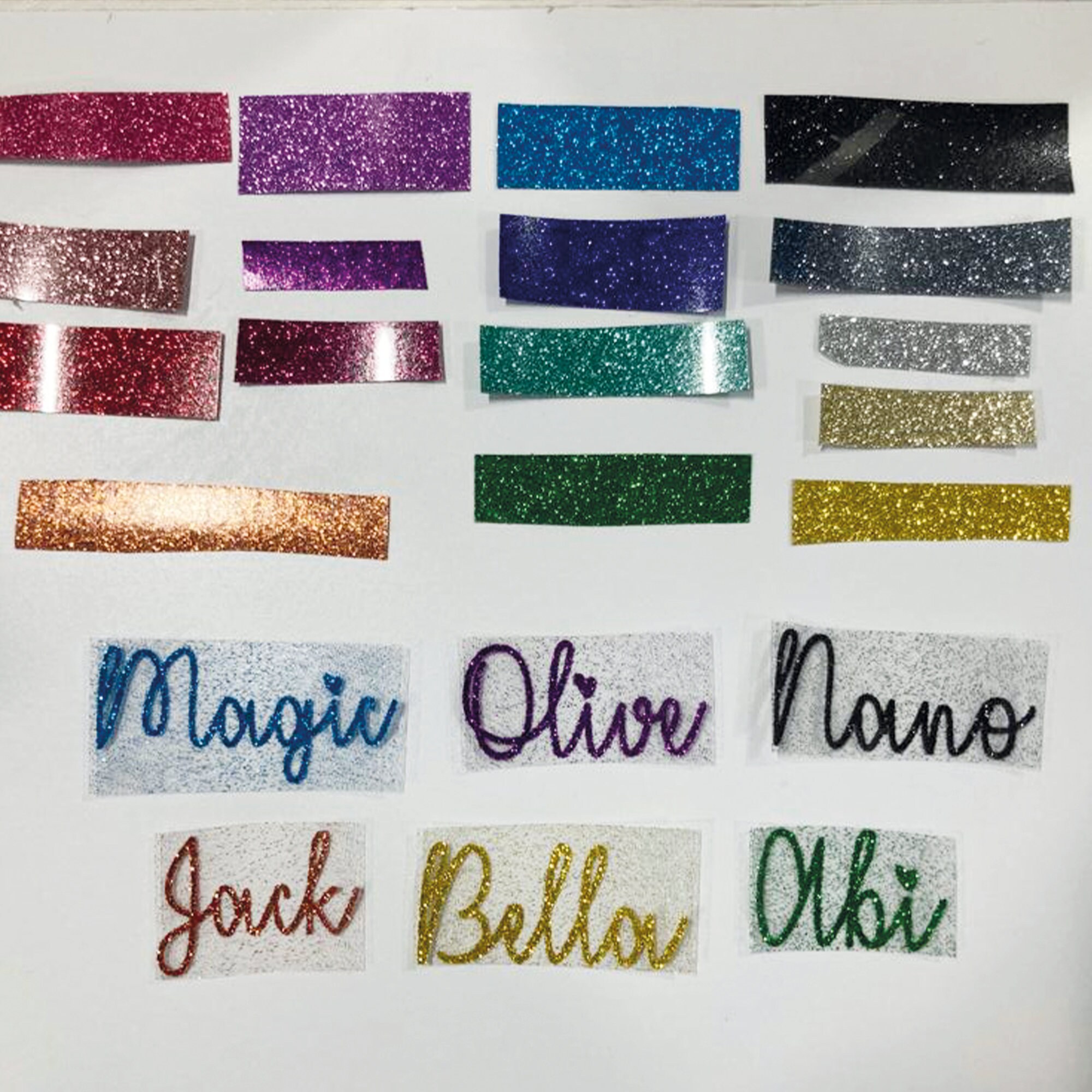 Personalised Glitter Iron on Name Label FREE Symbol Heat Etsy UK