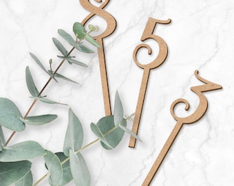 Wedding Table Numbers Wood - Rustic Table Number Wooden Natural Finish, Wedding Decor, Accessories For Wedding Table, Table Numbers