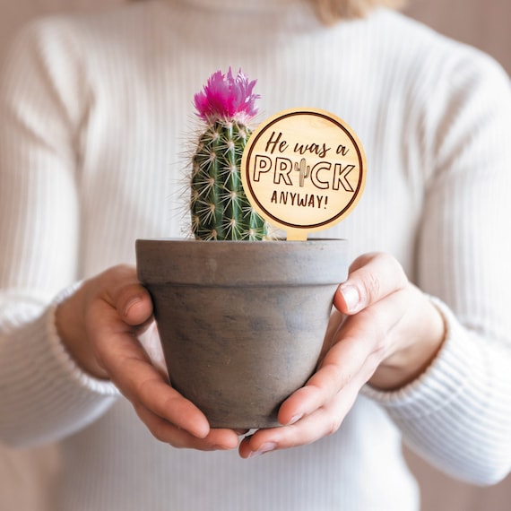 Break Up / Divorce Gift  - A Prick Anyway Plant Tag - Funny Small Present, Thoughtful Gift For Family & Friends (3 Pronouns Available)